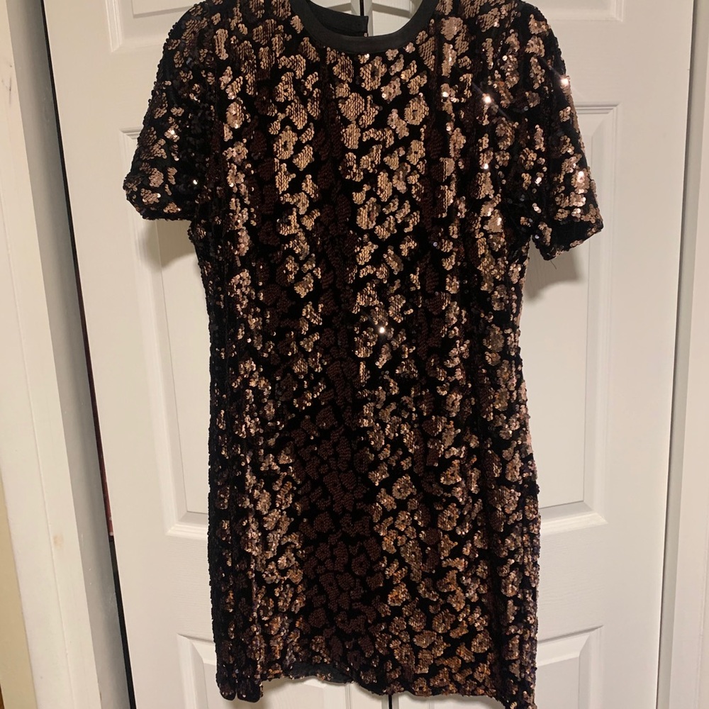 Anthropologie RO&DE Andi Sequin T shirt Dress